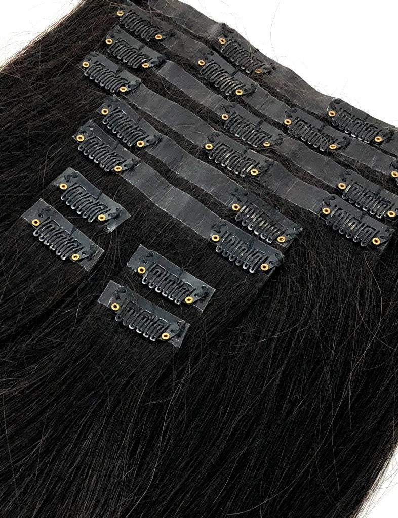 תוספות שיער חלק בקליפסים נסתרות